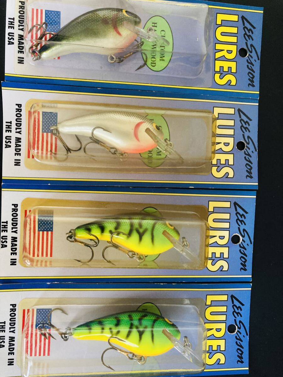 【希少】バス釣り 新品未使用品 Lee Sisson Lures リーシッスン ルアーズ Shallow Woody シャローウッディー 4個セット①_画像1