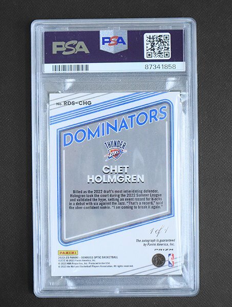 鑑定品★ NBAカード 2022-2023 Panini Donruss Basketball Chet Holmgren ルーキー GOLD 1/1 ◆ PSA9 直筆 サイン インサートカード ◆Z-7の画像3