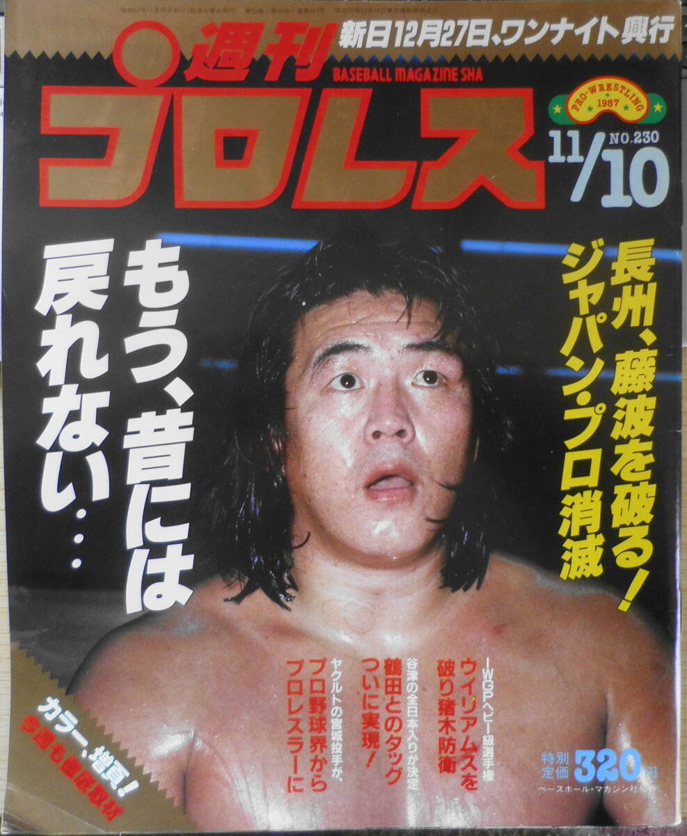  weekly Professional Wrestling Showa era 62 year 11 month 10 day No.230 Japan * Professional Wrestling ...! Baseball * magazine h