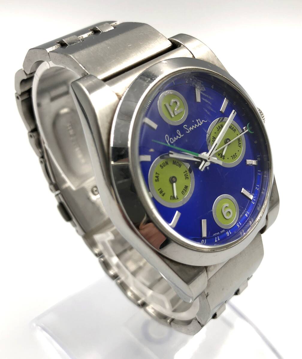 Paul Smith ポールスミス 6355-TO10989 クォーツ 腕時計 青文字盤 電池切れのため現状不動 C343の画像3