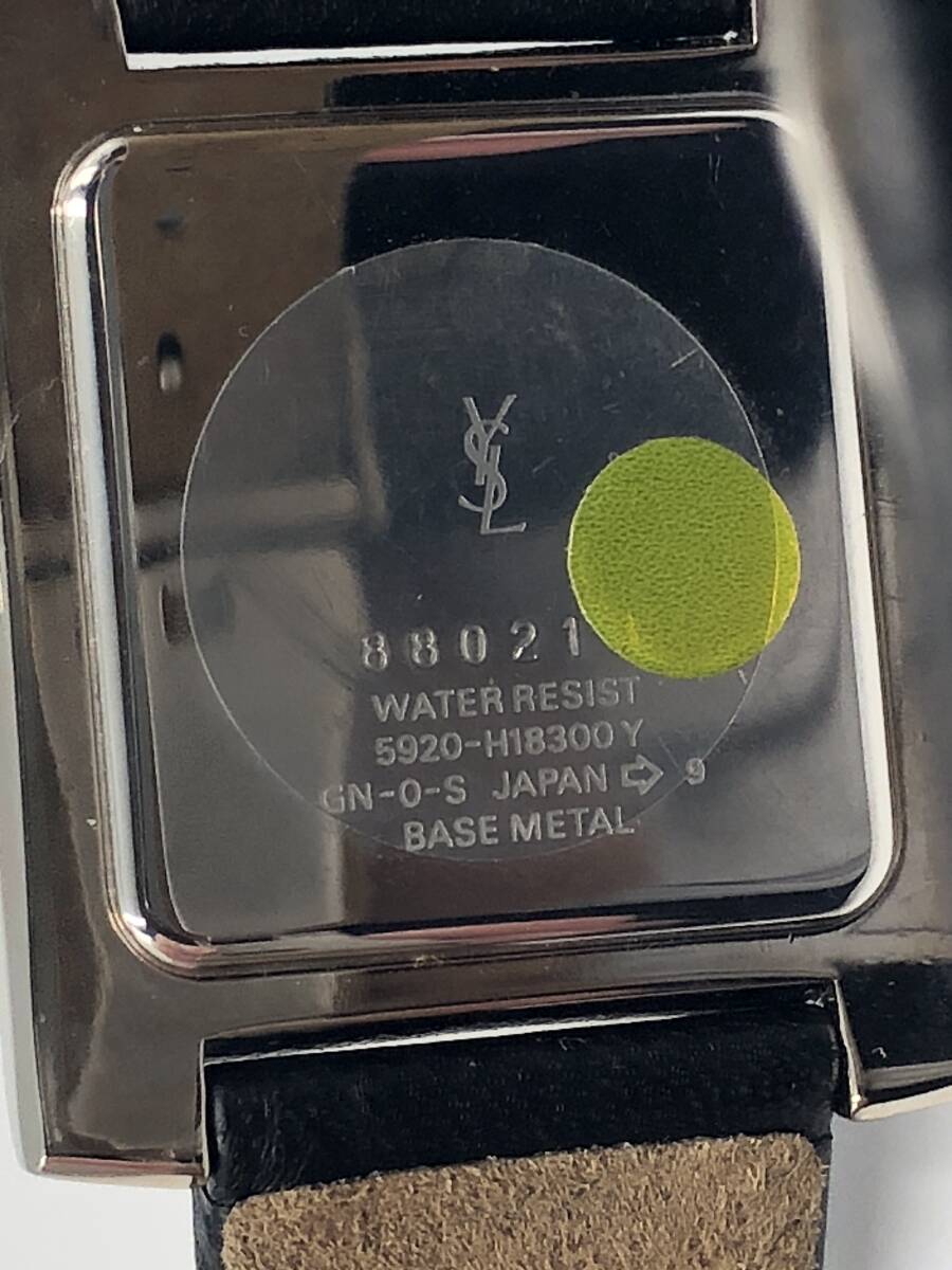 イヴサンローラン 腕時計 5920-H18300 Y 黒文字盤 メンズ YVES SAINT LAURENT クォーツ アナログ 2針 YSL 電池未交換の為、現状不動 C354の画像6