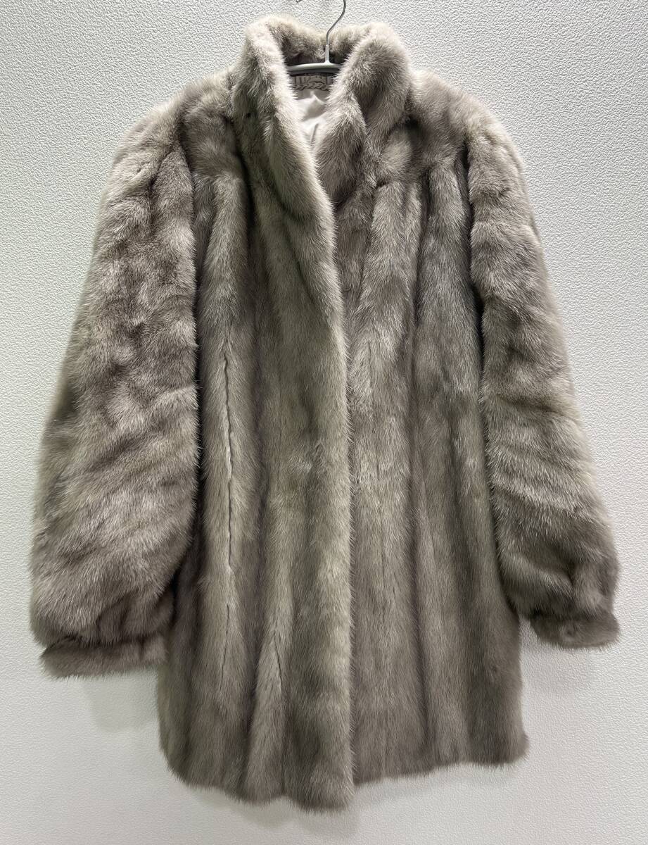 SAGA MINK サガミンク 毛皮コート ファーコート サイズ11（着丈約75㎝/肩幅約40㎝/身幅約50cm/袖丈約60㎝） 高級毛皮 L3356の画像1