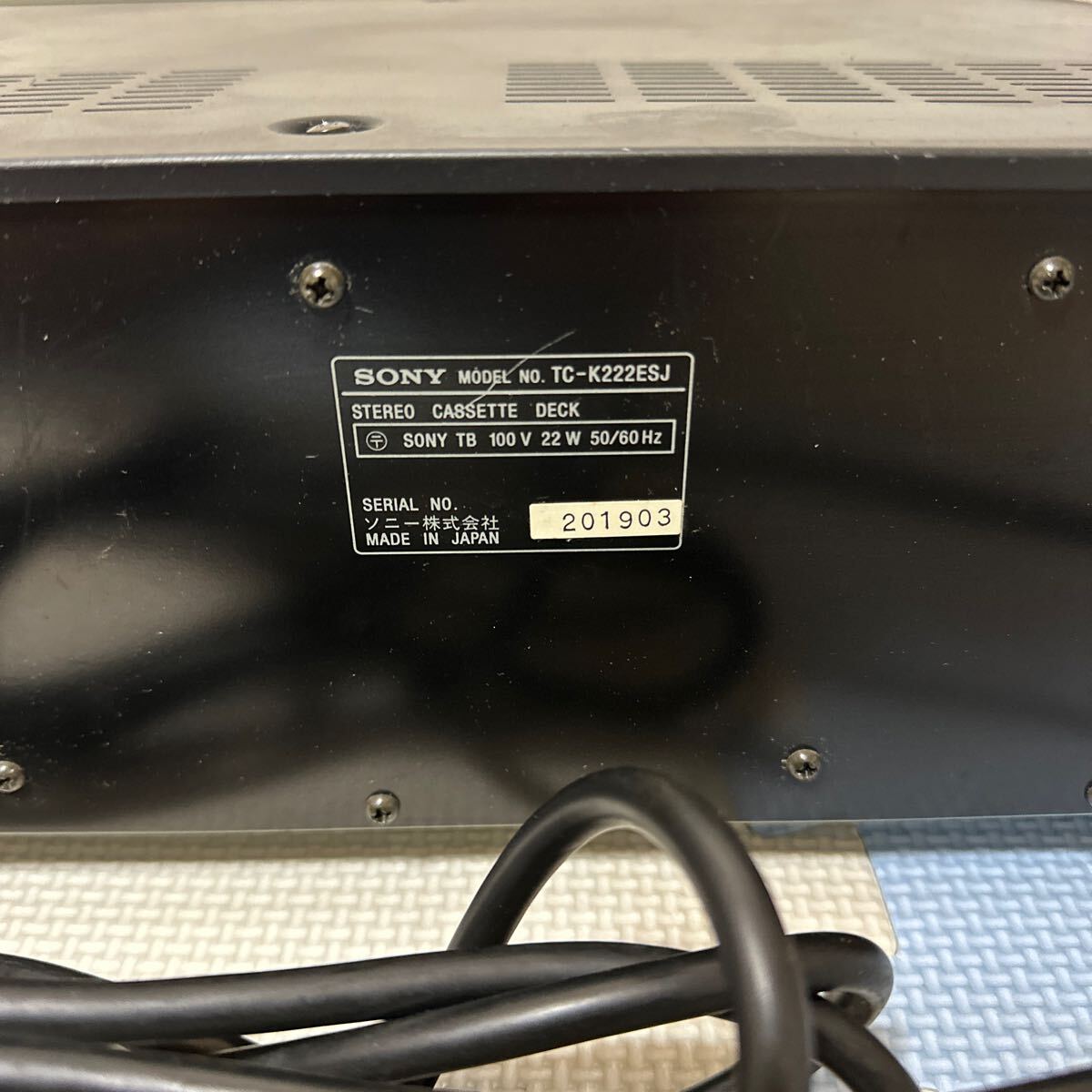 SONY ソニー カセットデッキ TC-K222ESJ 通電確認 動作未確認 の画像5