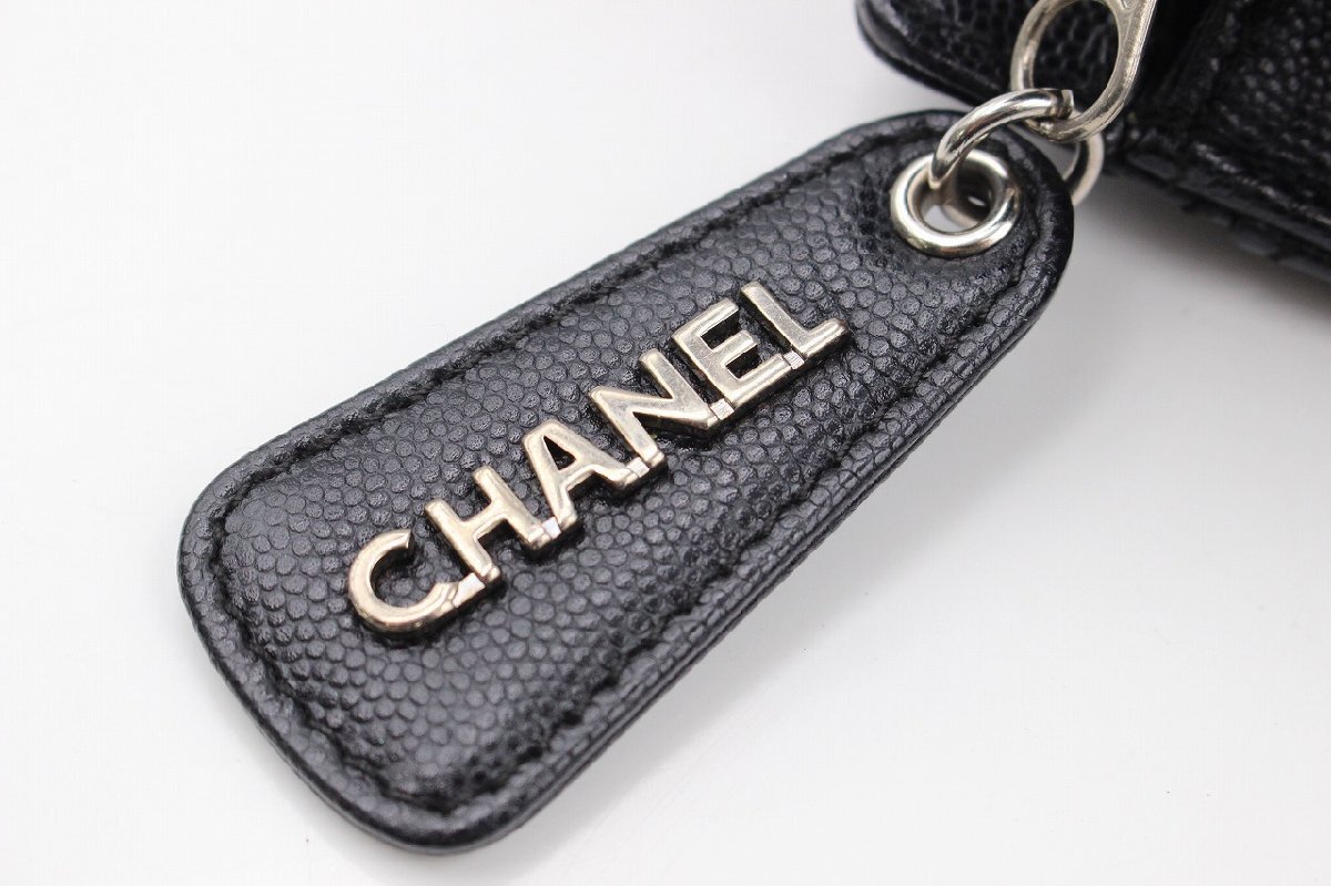 【行董】 AA158BOM74 CHANEL シャネル マトラッセ キャビアスキン チェーン ハンドバッグ 箱 ギャランティカード付 ブランド ファッション