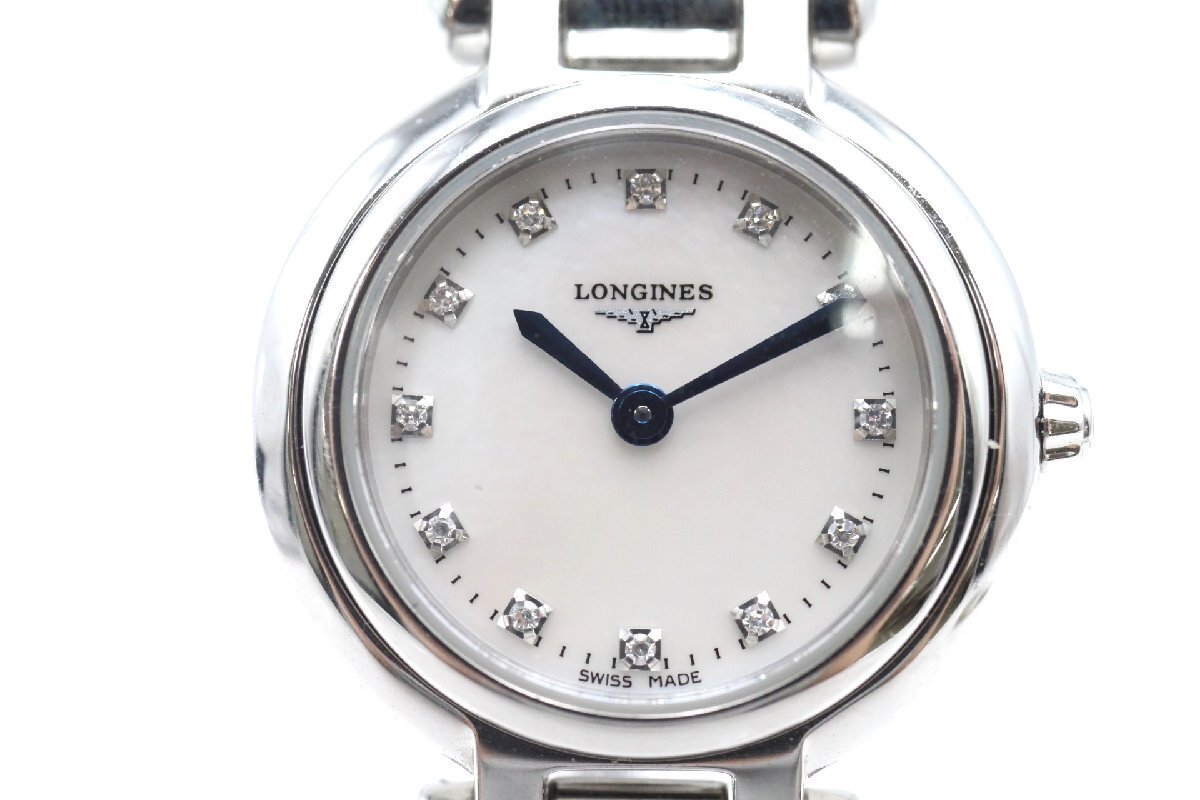 【行董】RD000BOD24 LONGINES ロンジン L8.109.4 プリマルナ 12Pダイヤ レディース腕時計 稼働品 クォーツ PrimaLunaの画像1