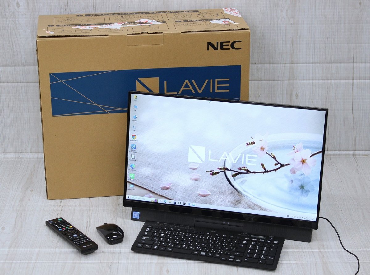 【行董】CO635BPM10 ☆美品☆ NEC LAVIE PC-DA370MAB モニタ一体型PC Windows 10 Home メモリ 8GB HDD 1TB キーボード マウス リモコン付きの画像1