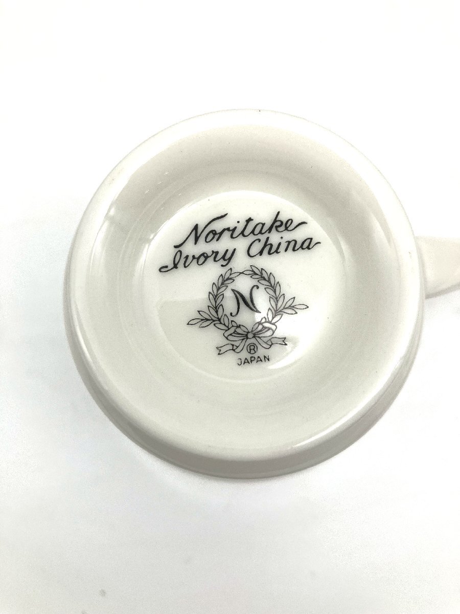 【ト萬】RD343RNZ24 NORITAKE ノリタケ ティーセット ティーポット ティーカップ POLONAISE 2045 廃番品 アイボリーチャイナの画像3