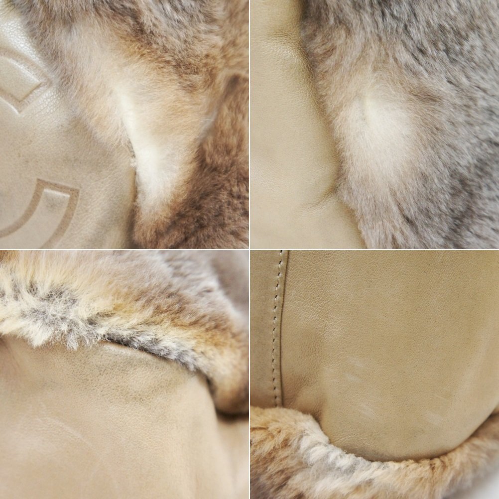 中古【CHANEL シャネル】リアルファー ハンドバッグ 革チェーンショルダー シールあり 柔らかな肌触りです 毛皮の画像8