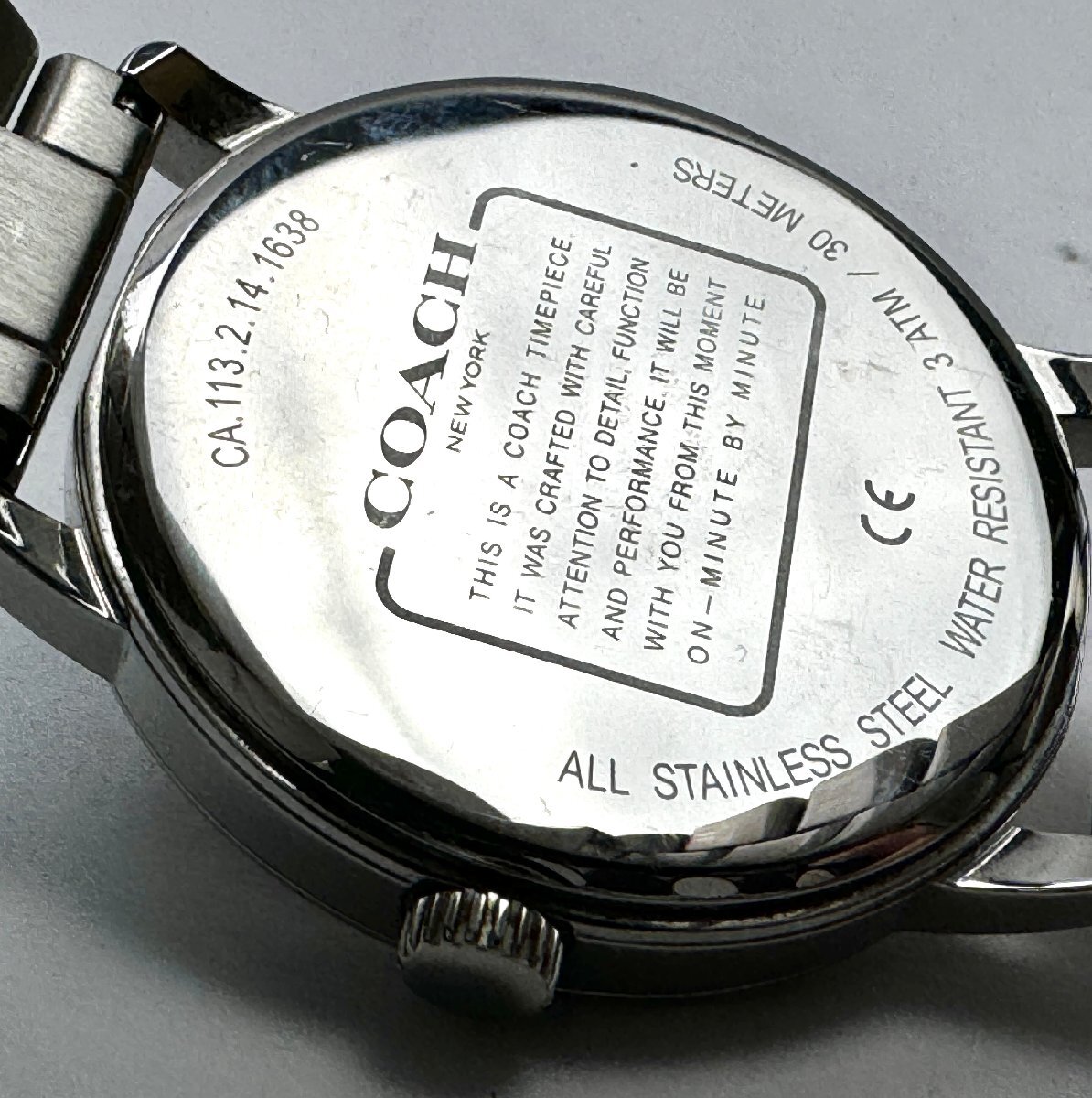 rm)COACH コーチ メンズ腕時計 シグネチャー文字盤 クォーツ CA.113.2.14.1638 ステンレス 中古の画像4