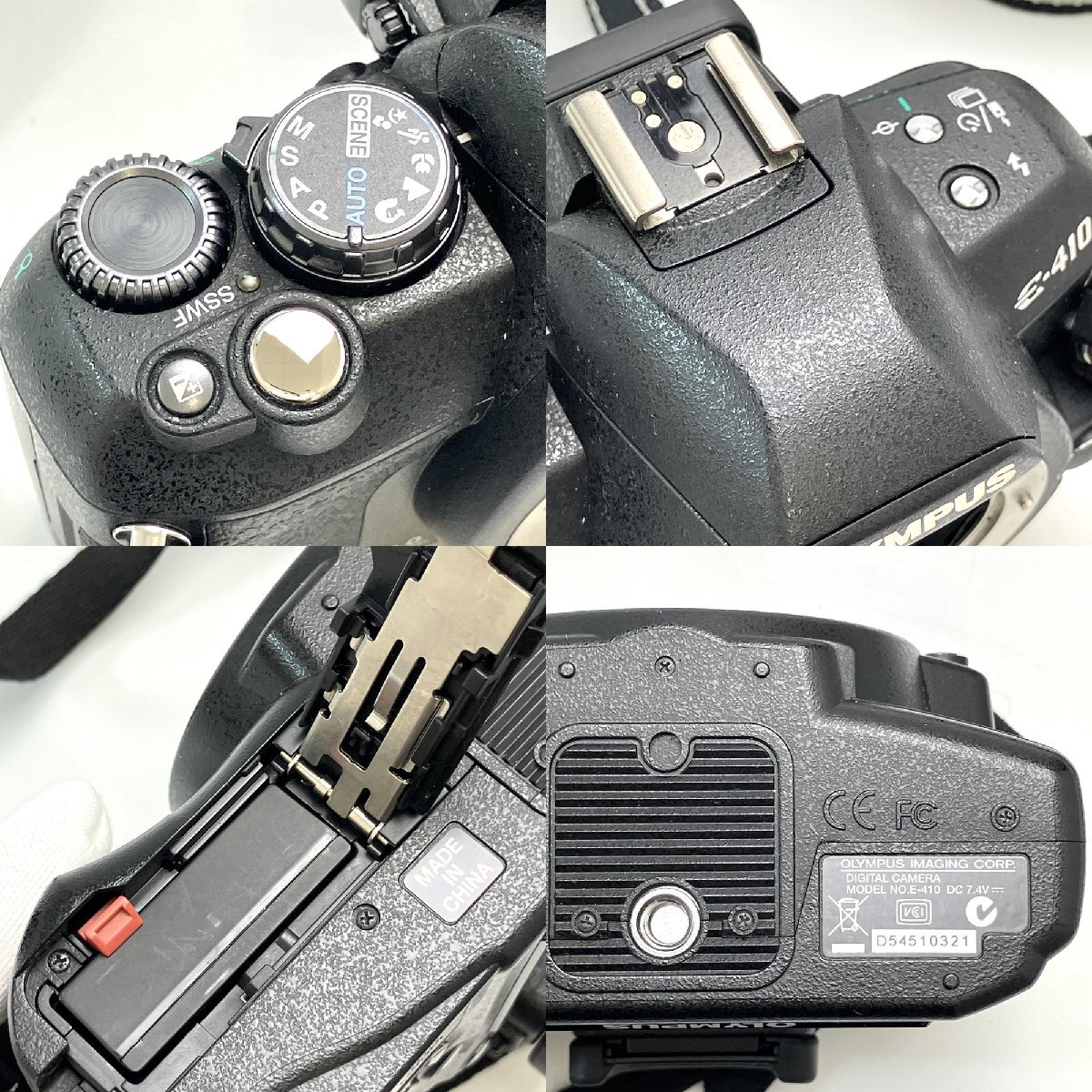 A) OLYMPUS オリンパス E-410 デジタル 一眼レフ カメラ ZUIKO DIGITAL 14-42mm/1:3.5-5.6 レンズ 簡易動作確認済み〇 中古 USED 現状渡し_画像3