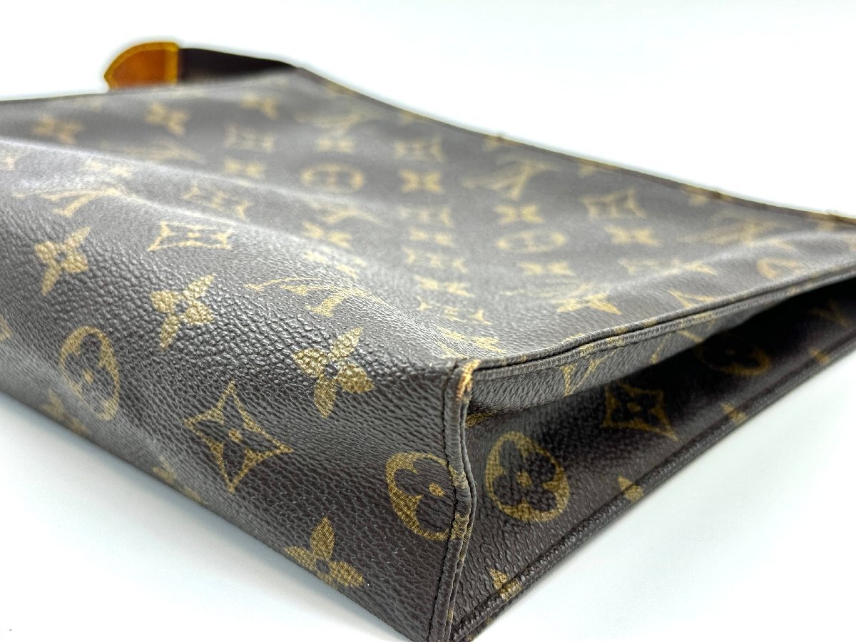 A) LOUIS VUITTON ルイヴィトン モノグラム ポッシュトワレット26 M47542 881TH ヴィンテージ YKKファスナー 訳あり 中古_画像3