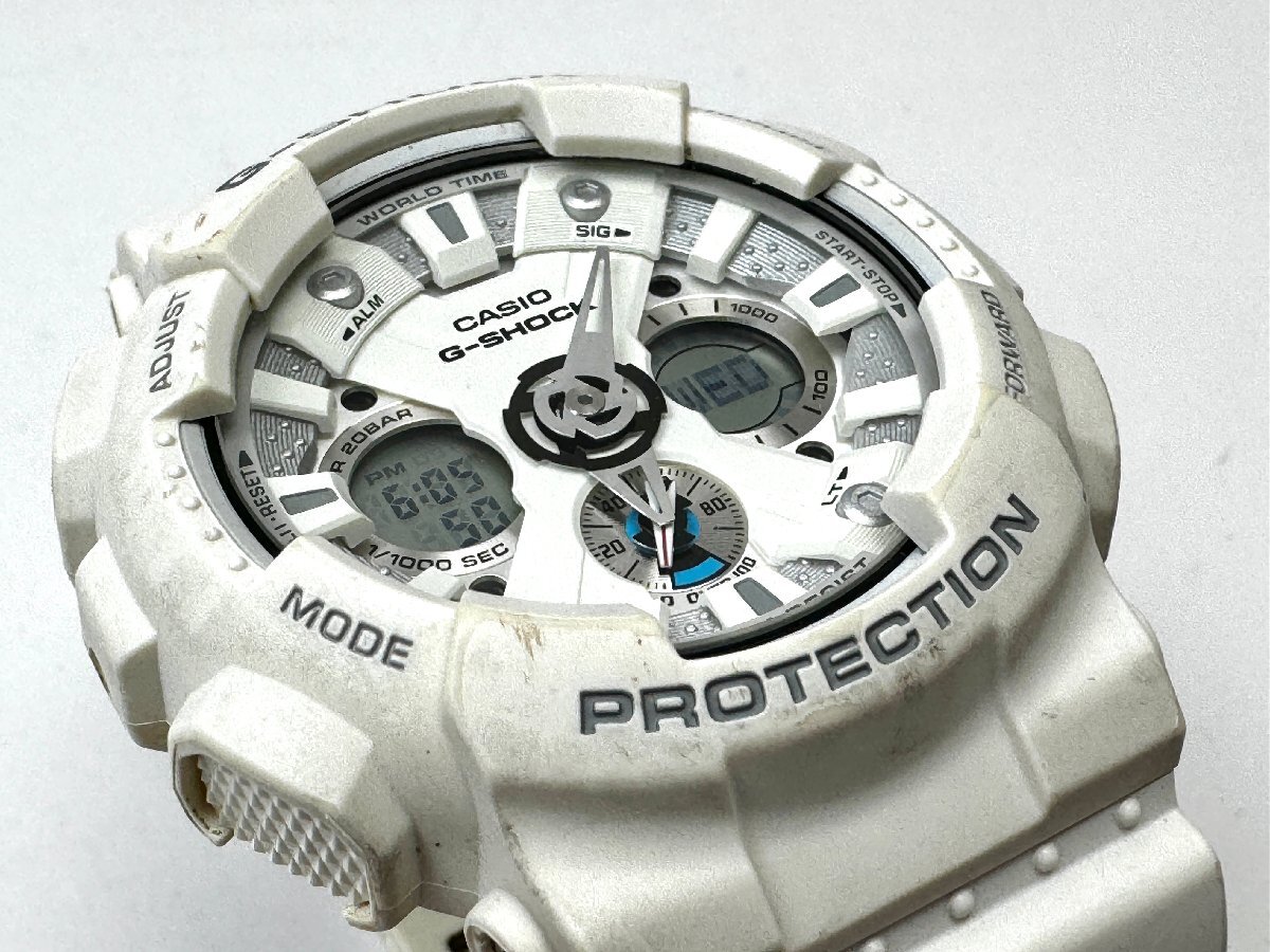 rm)CASIO カシオ G-SHOCK GA-120A デジアナ ホワイト 腕時計 箱付 中古の画像2