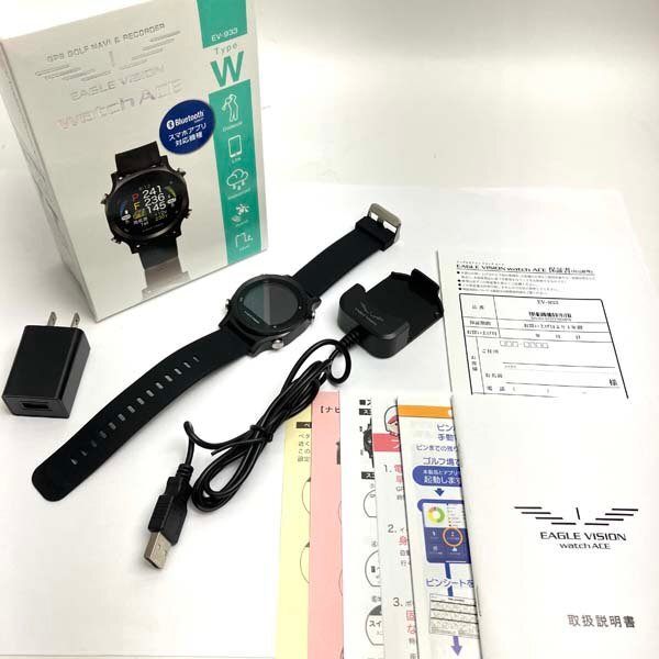 t)EAGLE VISION watch ACE イーグルビジョン ウォッチ エース EV-933 ゴルフナビ GPS 腕時計型 距離計測機 中古 ※通電/充電確認済 箱/他有の画像10