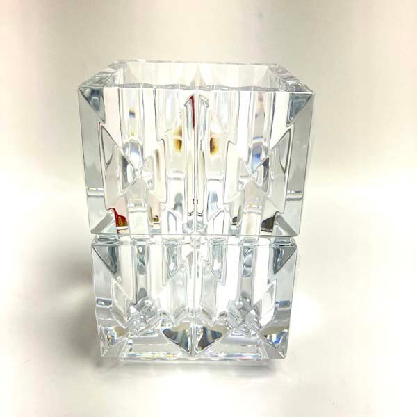 t)バカラ Baccarat 花瓶 四角 高さ約11cm ※未使用品 箱/冊子有り_画像3