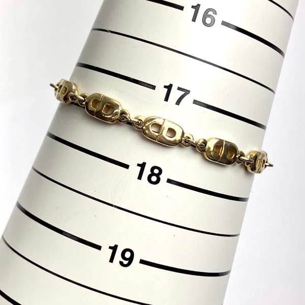 t)ディオール Christian Dior ブレスレット ゴールドカラー 腕回り約17.5cm 重さ約9.8g ブランドアクセサリー 中古 ※ゆうパケット300円の画像10