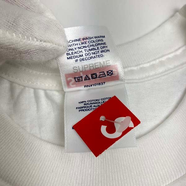 e)シュプリーム Supreme Box Logo ボックスロゴ Tシャツ 白 カモフラ 迷彩 XLサイズ 綿100％ MADE IN U.S.A 1※タグ切れ端付 未使用/保管品の画像10