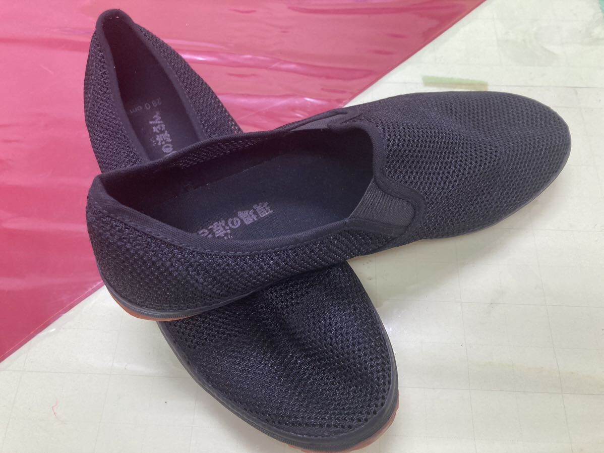  new goods unused goods * site. . san work shoes 28cm/ black mesh /ta Bick s slip-on shoes / light weight ventilation eminent anti-bacterial deodorization function . warehouse tube outdoor DIY gardening 