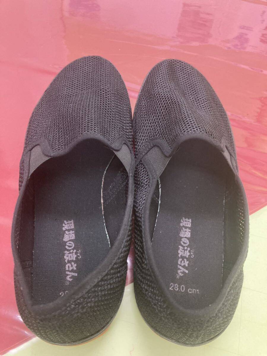  new goods unused goods * site. . san work shoes 28cm/ black mesh /ta Bick s slip-on shoes / light weight ventilation eminent anti-bacterial deodorization function . warehouse tube outdoor DIY gardening 
