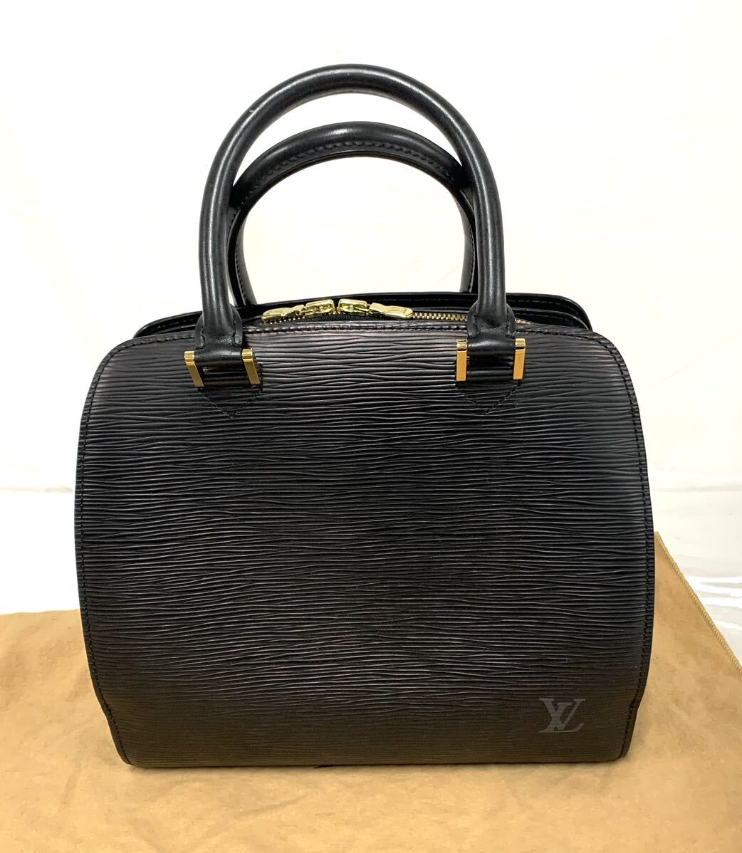 LOUIS VUITTON ルイ ヴィトン エピ ポンヌフ ハンドバッグ レザー ノワール 黒 ブラック ゴールドカラー系 MI0988金具 M52052 カ15 _画像1