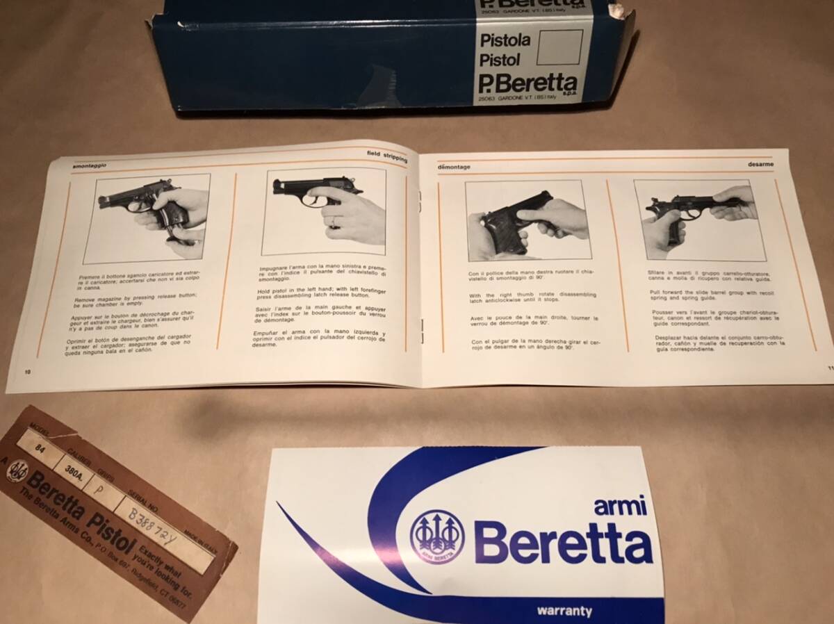 Beretta Model 84 ベレッタM84 実銃化粧箱 ガンケース シッピングカートンM92 M1934 M1910 M1911 PPK P38 HSc P230 P232 P220 P226 P229の画像3