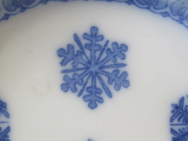 ◆図変わり印判皿：1：◆『雪：結晶模様』◆明治◆取り皿◆小皿◆5枚◆の画像4