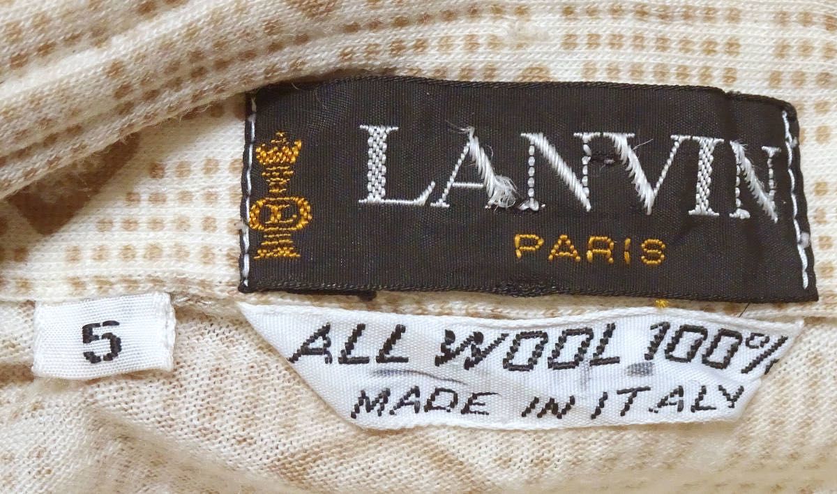 イタリア製/LANVIN（ランバン）/ウール100％/ストレッチ/長袖シャツ/1970年代/S