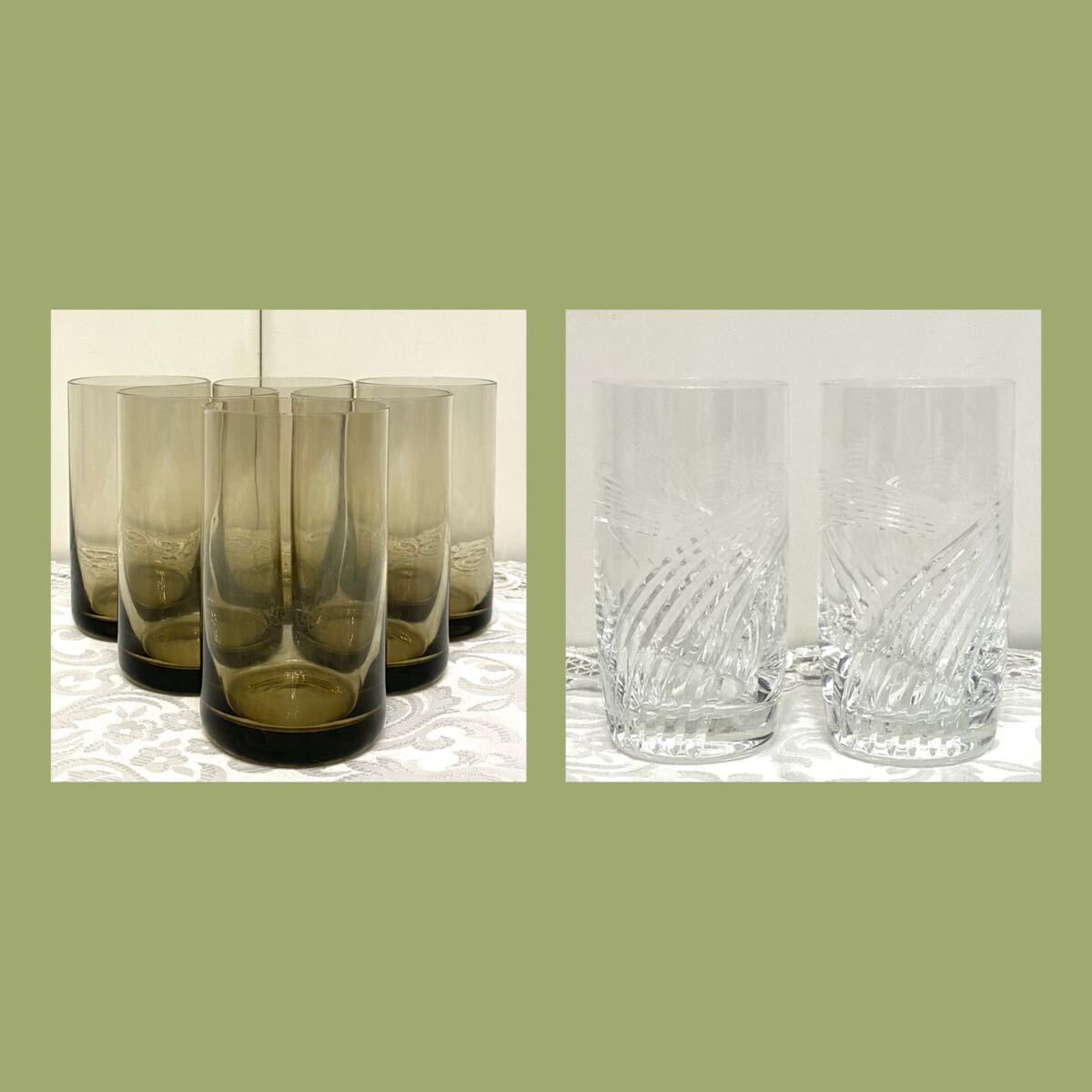 未使用 タンブラーグラス 8客セット HOYA クリスタルガラス 東洋ガラス 昭和レトロ ガラス タンブラー コップ ソフトドリンク 水割 日本製 _画像10
