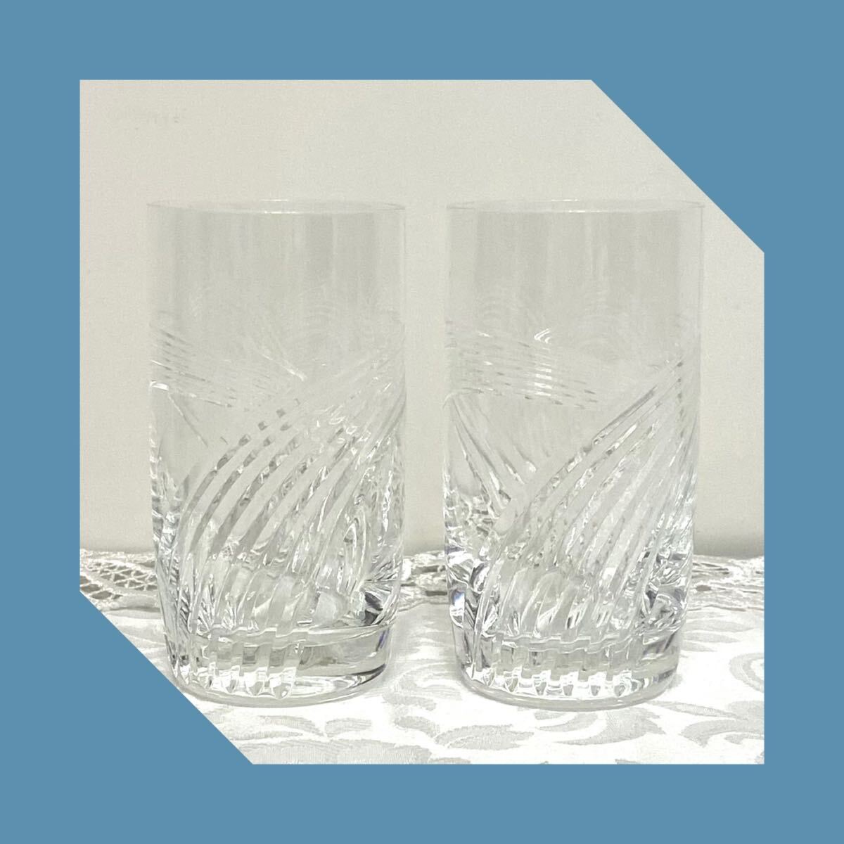 未使用 タンブラーグラス 8客セット HOYA クリスタルガラス 東洋ガラス 昭和レトロ ガラス タンブラー コップ ソフトドリンク 水割 日本製 _画像9