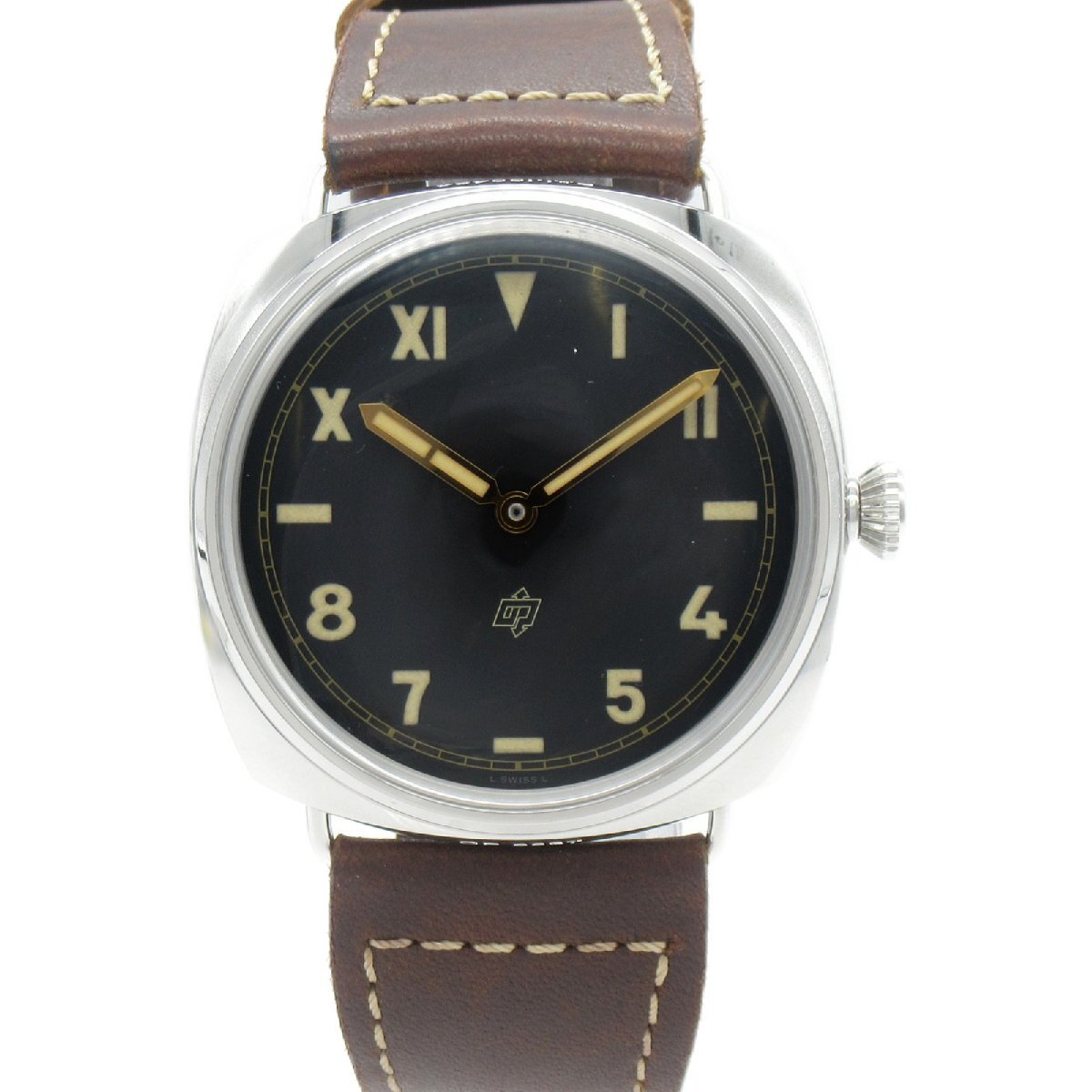 PANERAI パネライ 腕時計 ラジオミール カリフォルニア 3デイズ 腕時計 ウォッチ ブラック系 ステンレススチール レザーベルト 中古 メンズ_画像1