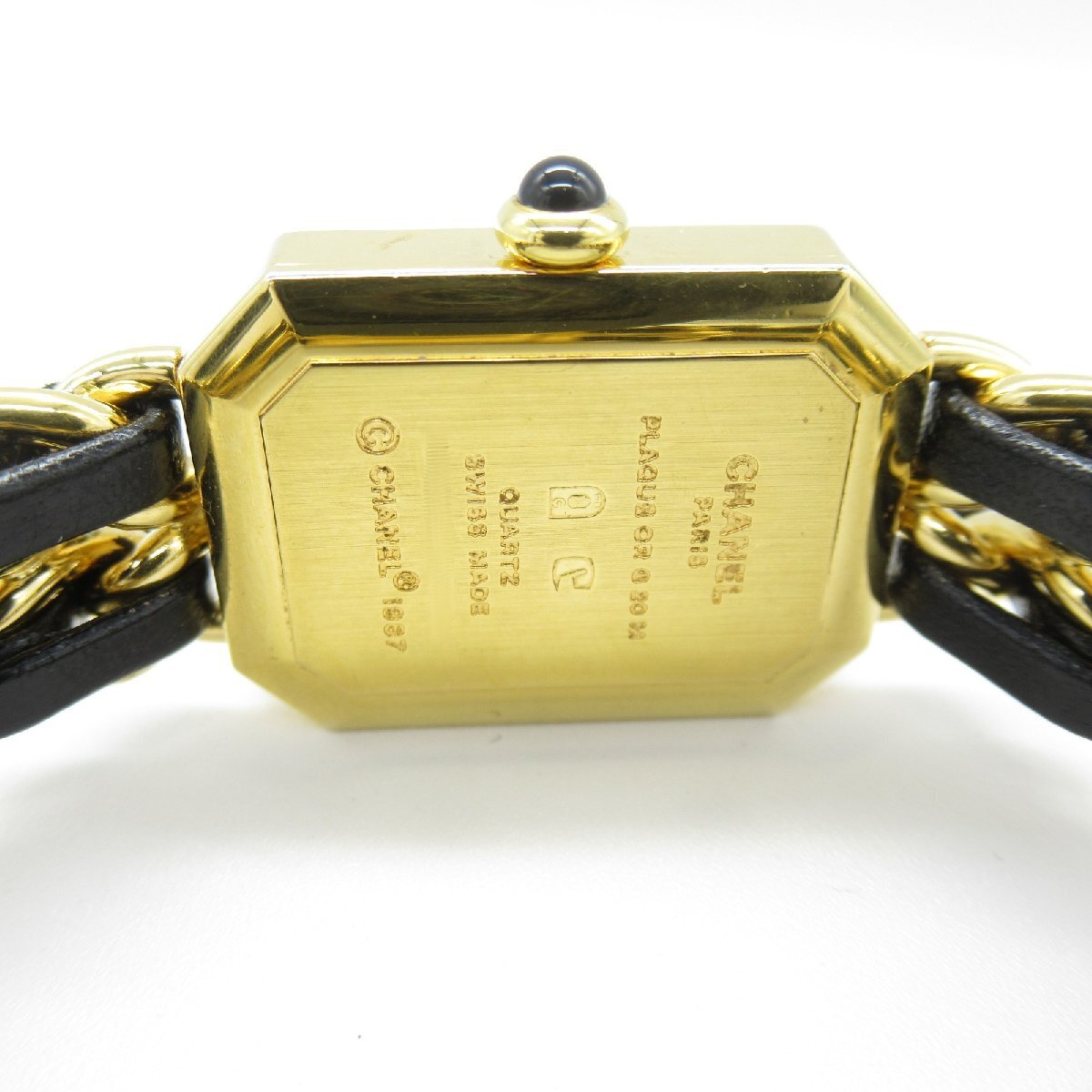 CHANEL シャネル 腕時計 プルミエール XL 腕時計 ウォッチ ブラック系 GP（ゴールドメッキ） レザー 中古 レディース_画像6