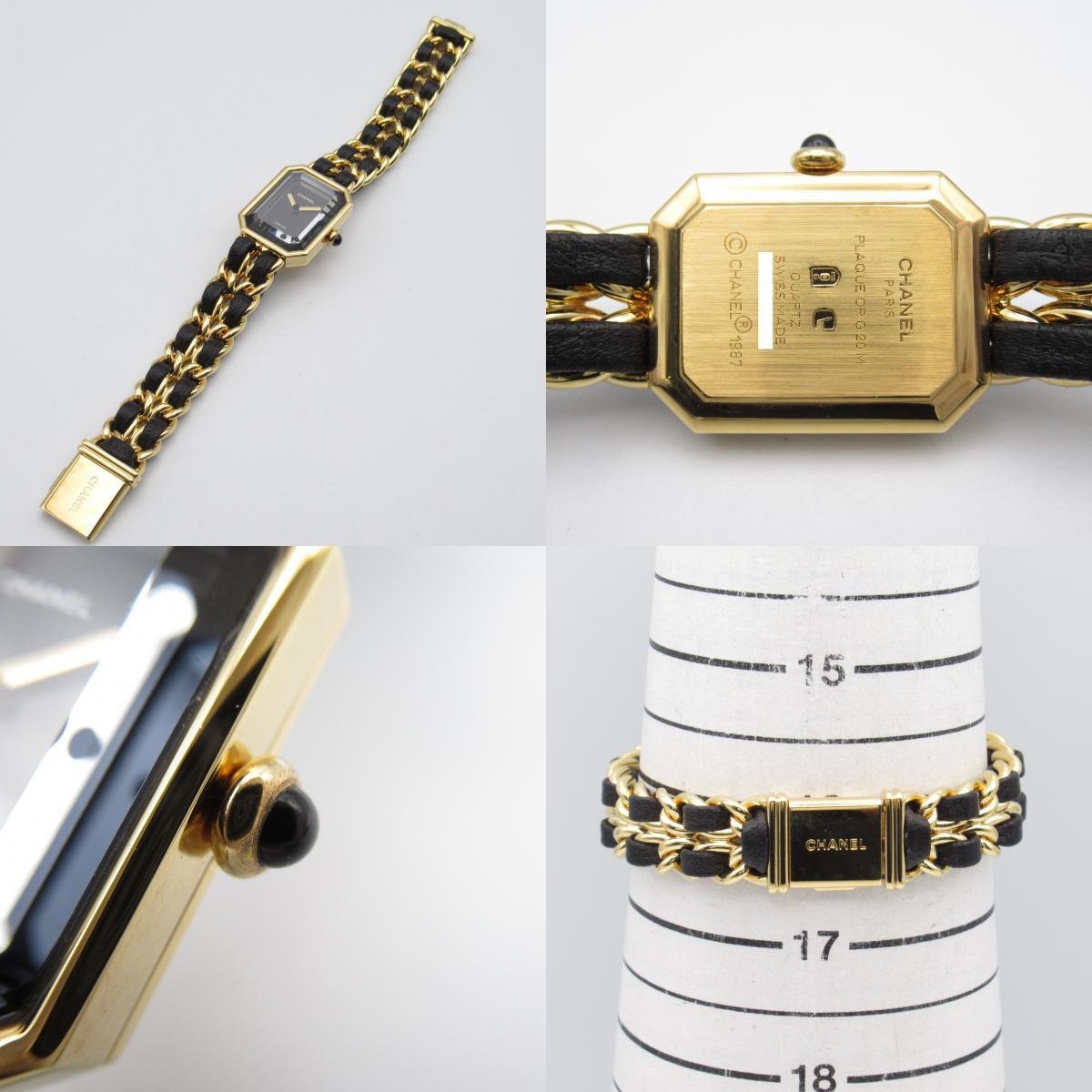  Chanel Premiere L brand off CHANEL GP( Gold plating ) wristwatch GP/ leather used lady's 