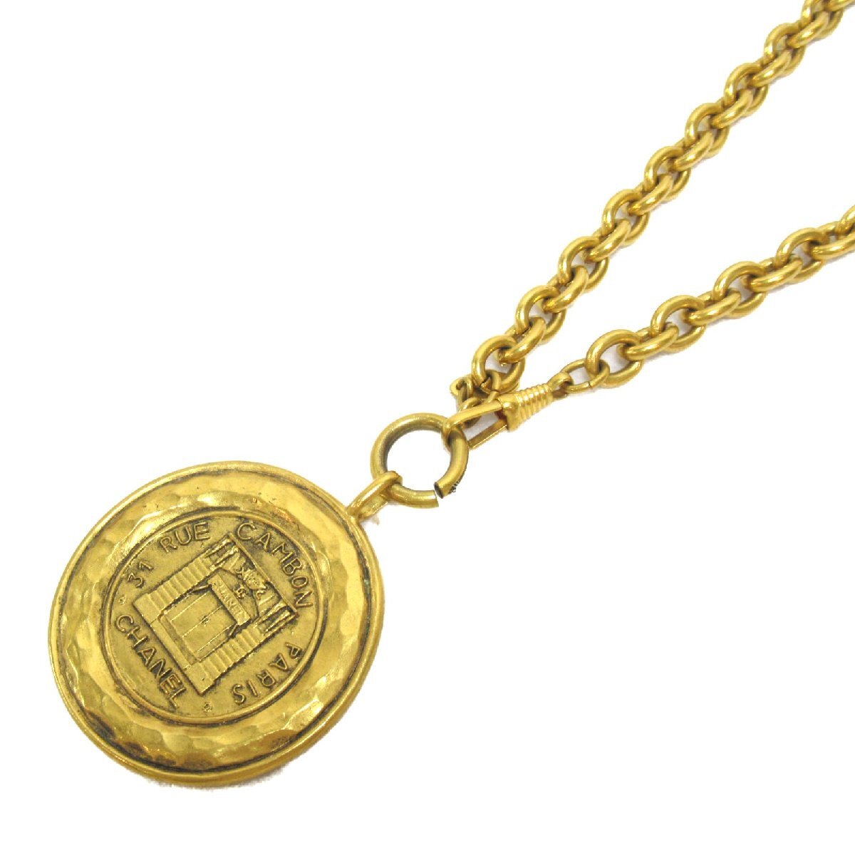  Chanel медаль колье бренд off CHANEL GP( Gold металлизированный ) колье GP б/у женский 