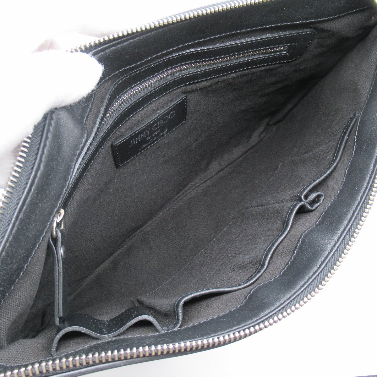  Jimmy Choo second bag clutch bag brand off JIMMY CHOO leather second bag clutch bag leather used men's reti