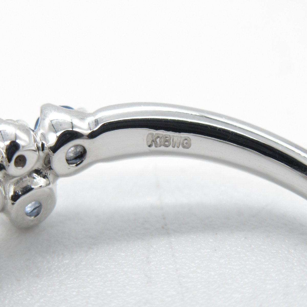 ジュエリー サファイア ダイヤモンド リング ブランドオフ JEWELRY K18WG（ホワイトゴールド） リング・指輪 K18WG 中古 レディース_画像4