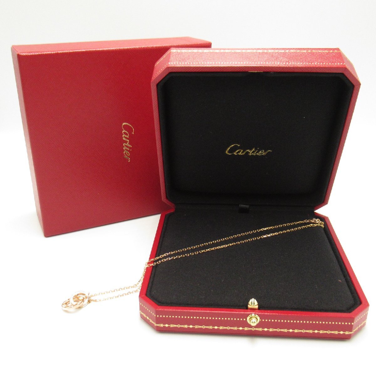  Cartier Rav Circle diamond necklace brand off CARTIER K18PG( pink gold ) necklace 750PG used lady's 