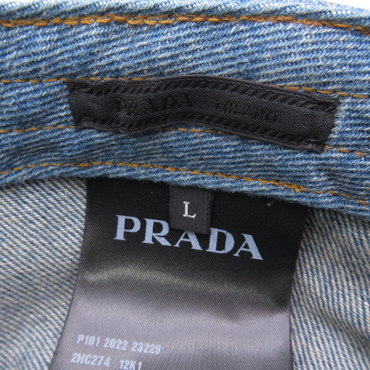 プラダ デニム キャップ ブランドオフ PRADA コットン キャップ コットン メンズ レディース_画像5