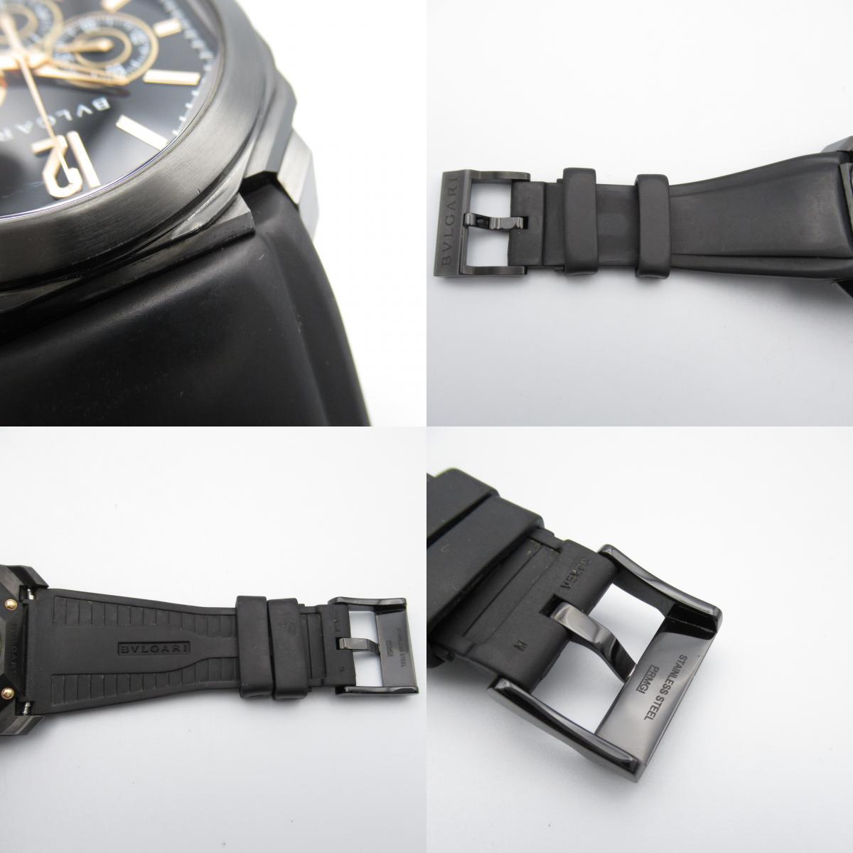  BVLGARY Okt Ultra Nero бренд off BVLGARI нержавеющая сталь наручные часы SS/ Raver б/у мужской 