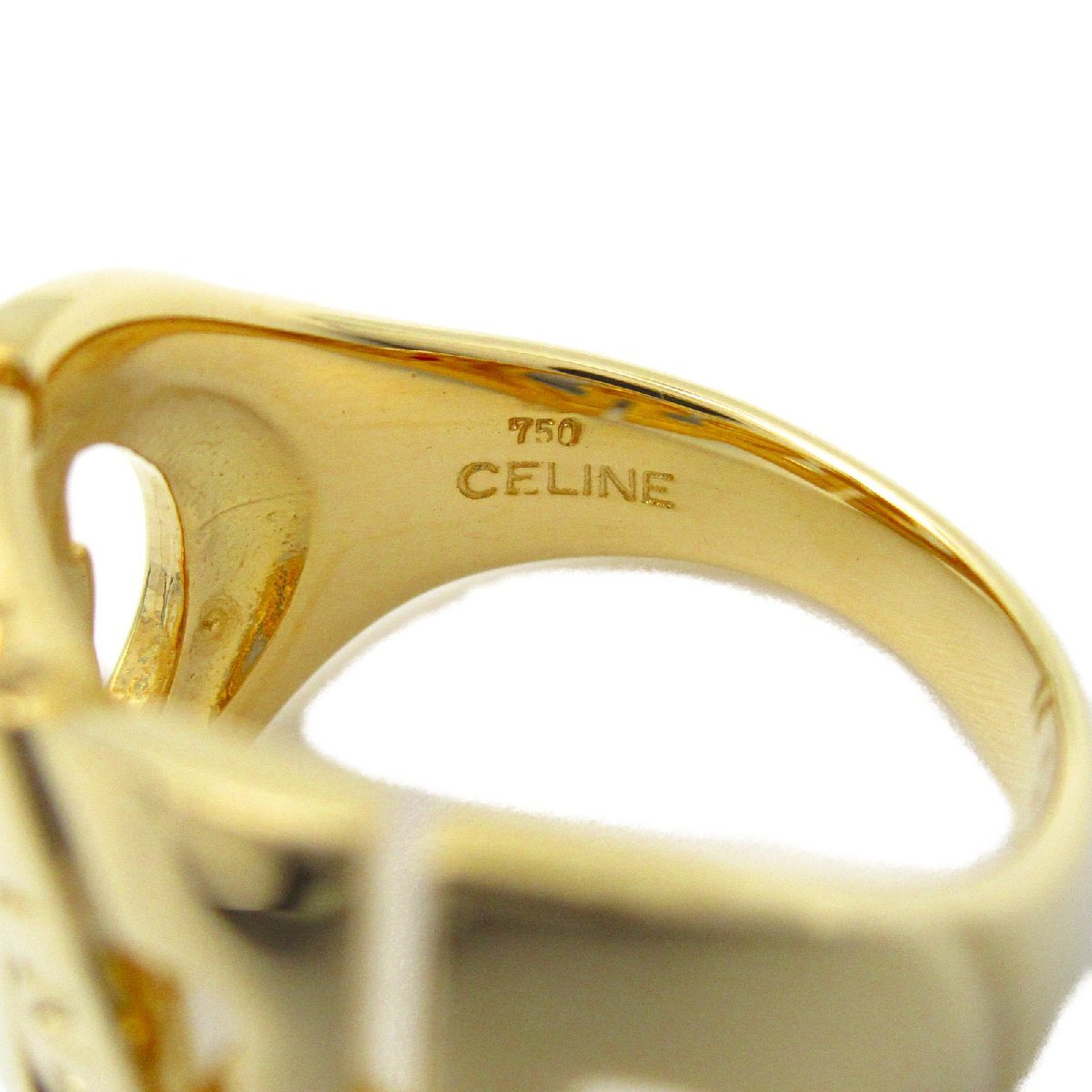 セリーヌ ロゴサークル リング ブランドオフ CELINE K18（イエローゴールド） リング・指輪 750YG 中古 レディース_画像4