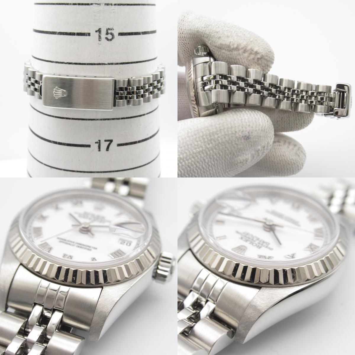ロレックス デイトジャスト F番 ブランドオフ ROLEX K18WG（ホワイトゴールド） 腕時計 WG/SS 中古 レディース_画像8