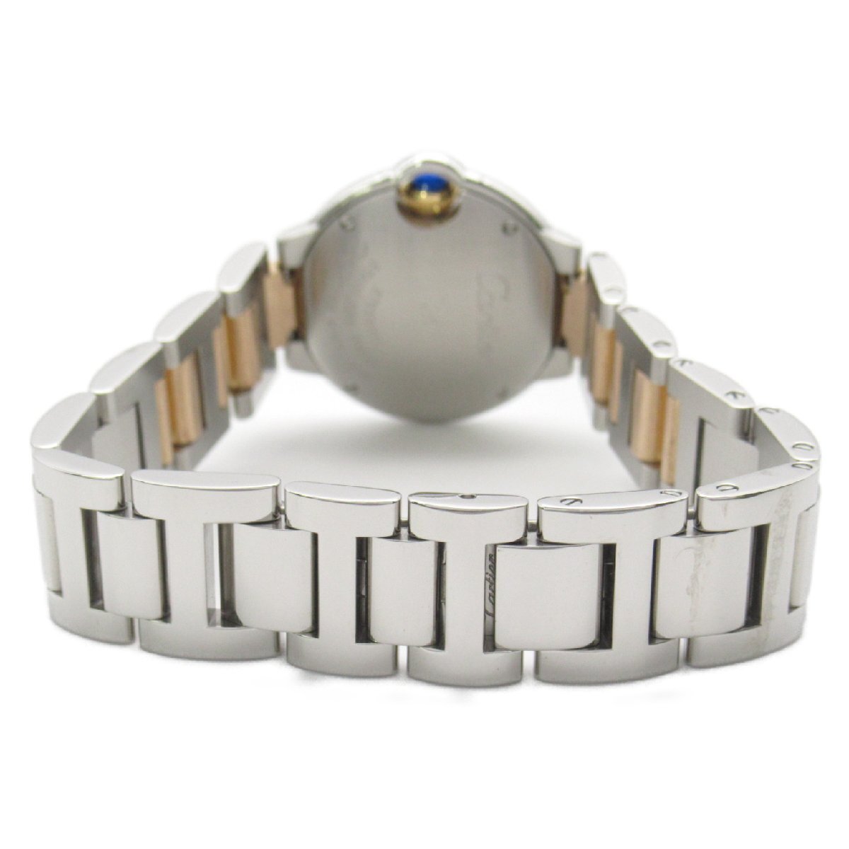  Cartier ba long blue SM wristwatch watch brand off CARTIER K18PG( pink gold ) wristwatch PG/SS used lady's 
