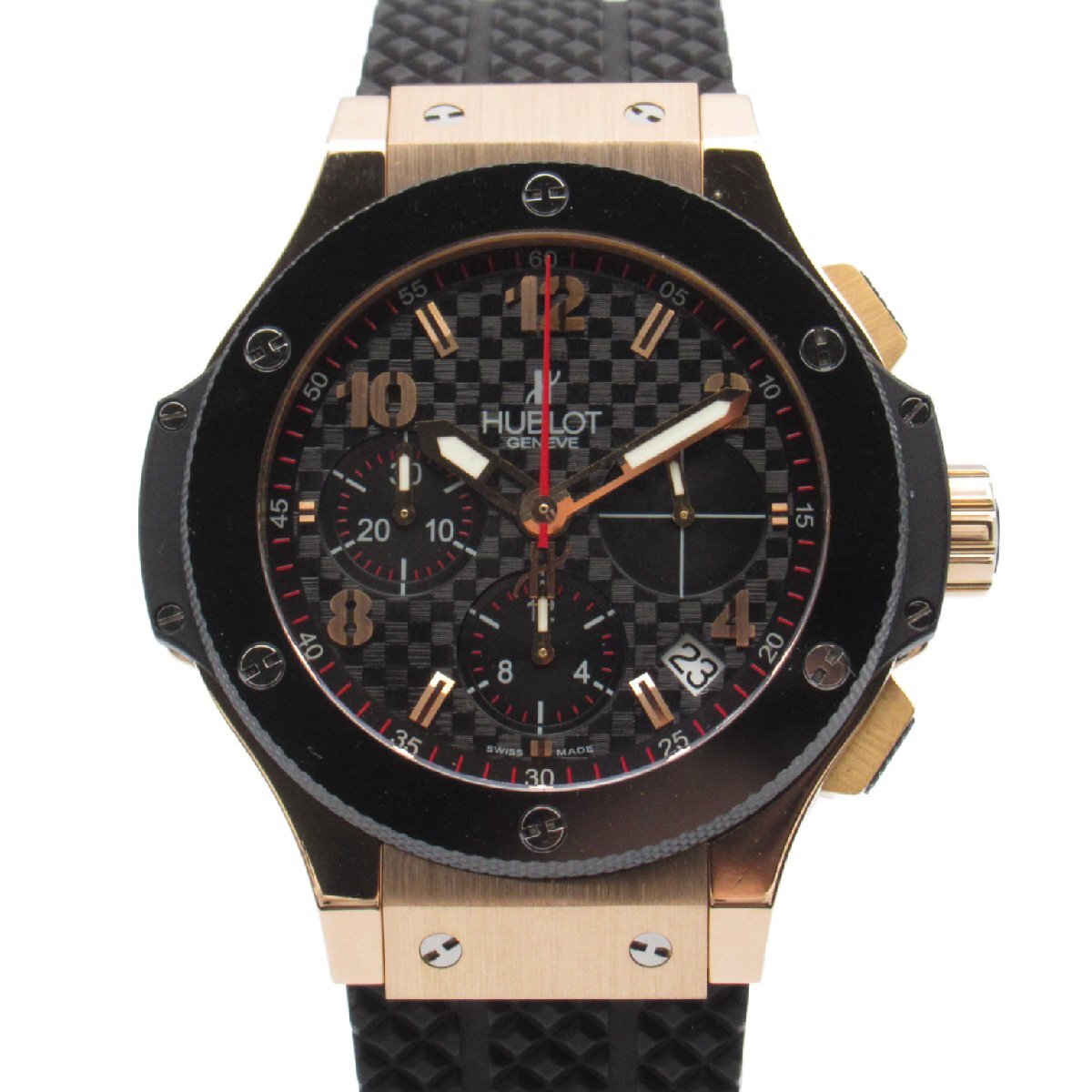 ウブロ ビッグバン ブラックカーボン ブランドオフ HUBLOT K18PG（ピンクゴールド） 腕時計 PG/ラバー 中古 メンズ_画像1