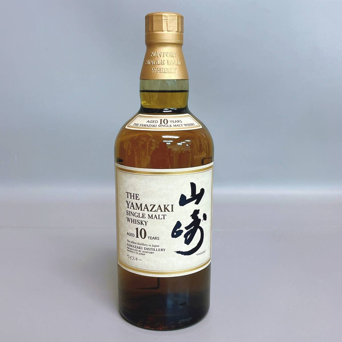 20289 1/7 良品 未開栓 山崎 10年 シングルモルト ウイスキー 金キャップ ホワイトラベル 700ml 40％_画像1