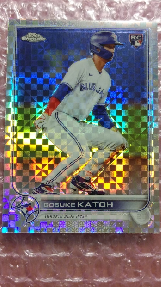 送料込即決 99枚限定 2022 Topps Chrome Update Series X-Fractor USC42 Gosuke Katoh 加藤豪将 ファイターズ パラレルルーキーカード_画像1