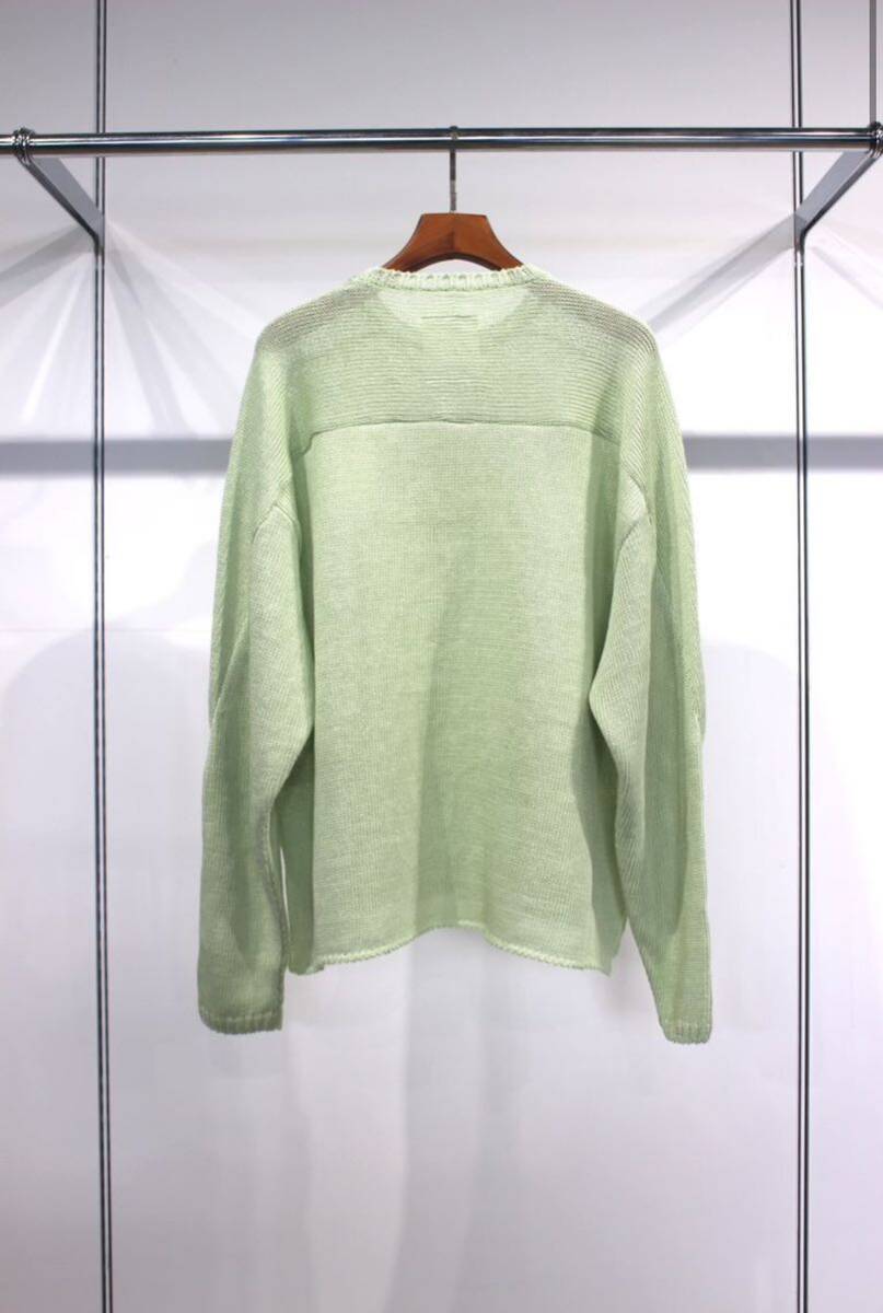 size2 24ss ANCELLM FOOTBALL LINEN KNIT/MINT 定価52,800円 アンセルムの画像4