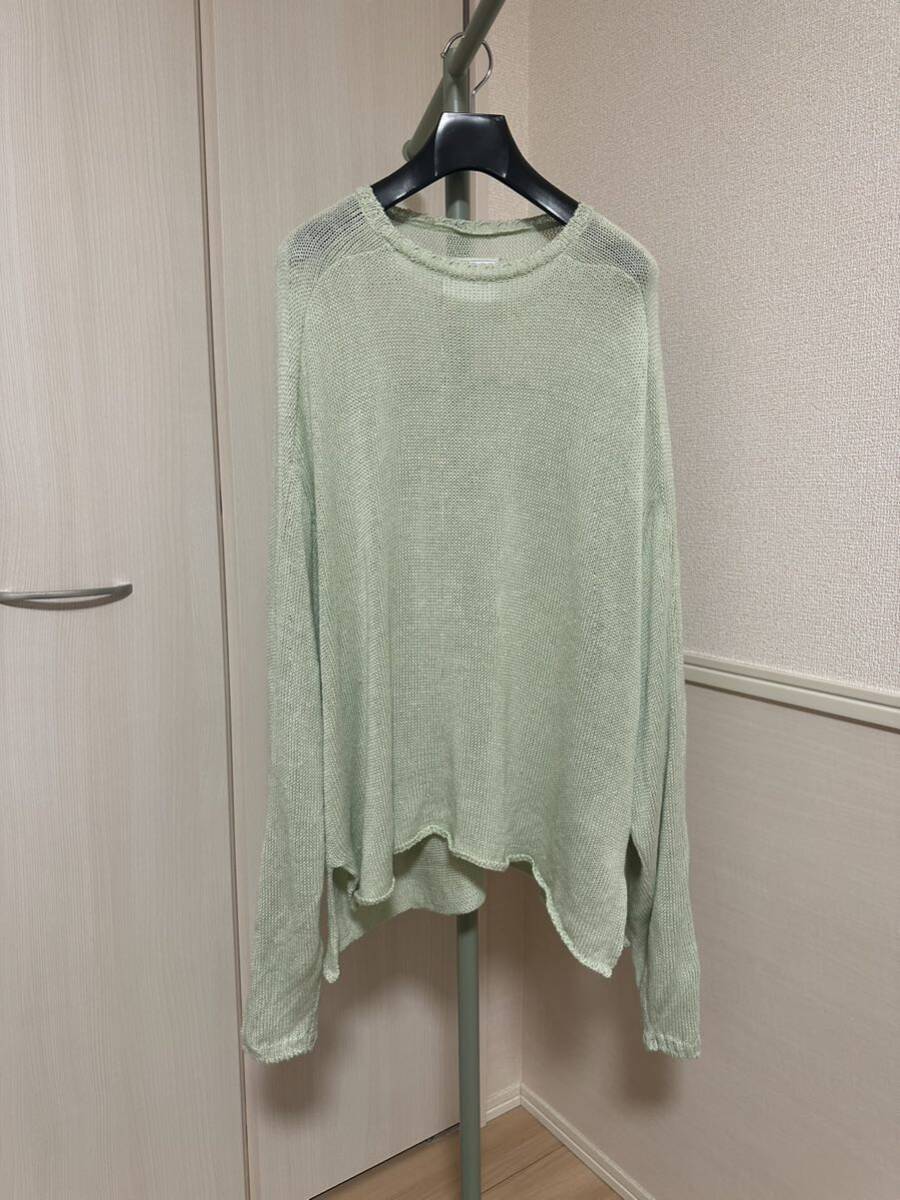 size2 24ss ANCELLM FOOTBALL LINEN KNIT/MINT 定価52,800円 アンセルムの画像5