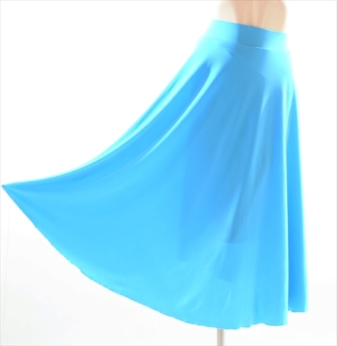 新品　ブルー　M～Lサイズ　フレアースカート 　ライクラ生地　デモ　パーティー　社交ダンス　カラオケ_画像3
