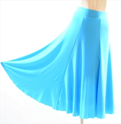 新品　ブルー　M～Lサイズ　6枚ハギ切り替え　スカート 　デモ　パーティー　社交ダンス　カラオケ_画像5