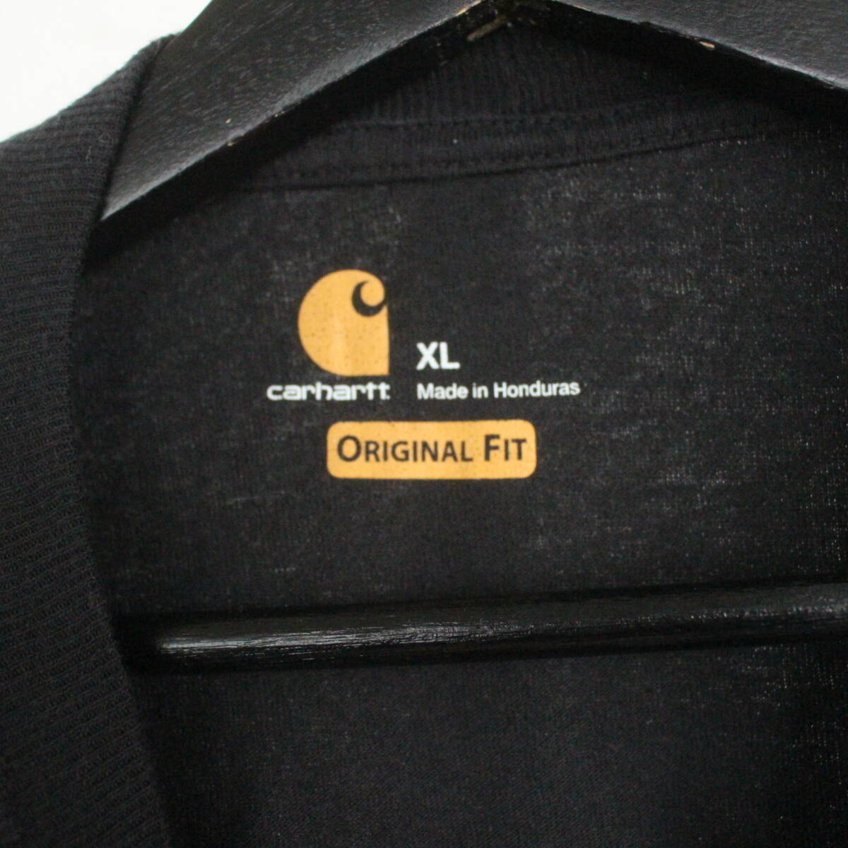 G337 2000年代製 カーハート Carhartt ポケットTシャツ BLK■00s 表記XLサイズ 黒 ブラック アメカジ ストリート ビッグサイズ ワーク 90s_画像3