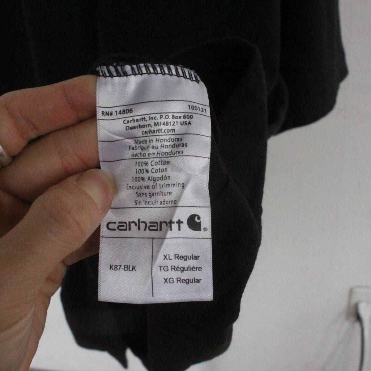 G337 2000年代製 カーハート Carhartt ポケットTシャツ BLK■00s 表記XLサイズ 黒 ブラック アメカジ ストリート ビッグサイズ ワーク 90s_画像6