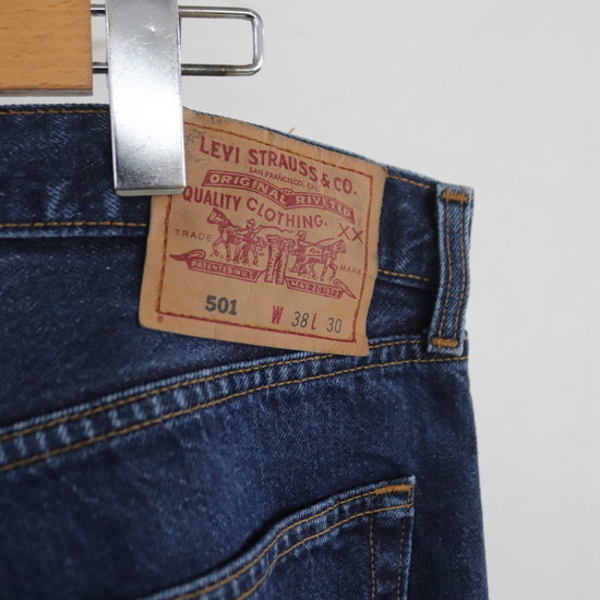 X366 90sビンテージ リーバイス 501 デニムパンツ■1990年代製 表記38インチ ブルー アメカジ LEVIS Gパン ジーンズ アメカジ 古着卸 80sの画像3